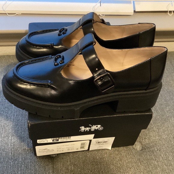 COACH Women's Liv Leather Mary Jane Flats, size 7.5 - Picture 3 of 14